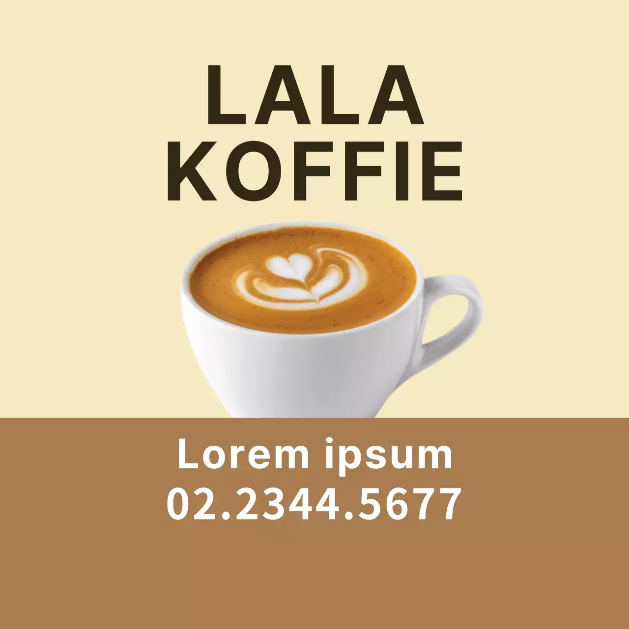 Keurige koffielevering promotielabels met gele foto-accenten