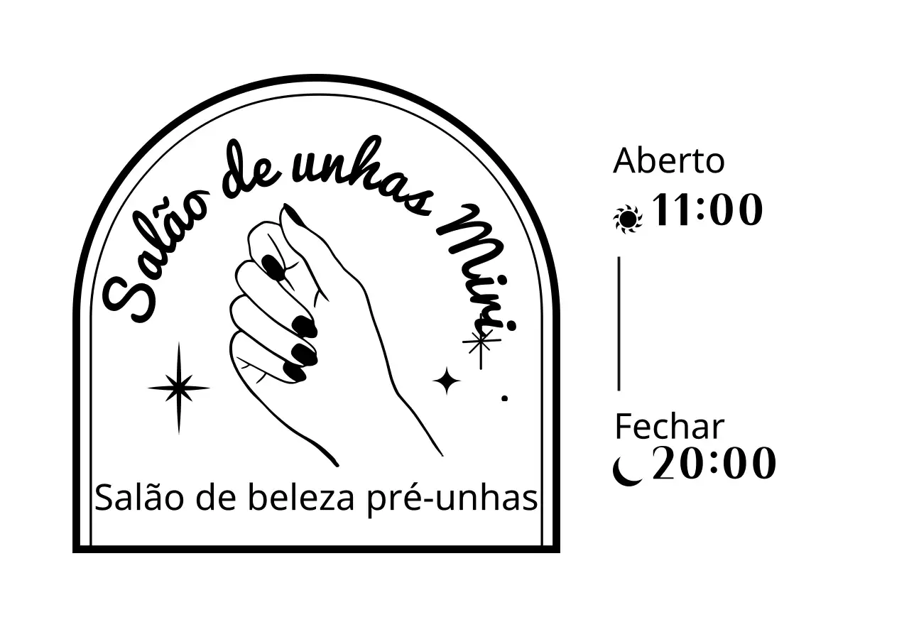 Ilustração de um salão de unhas com crachá na mão