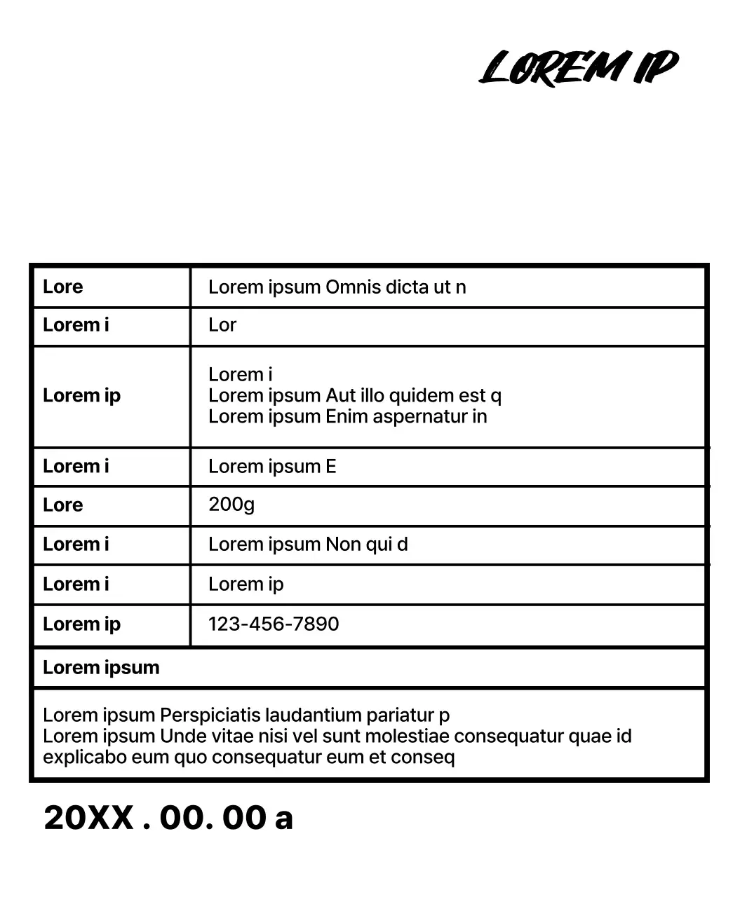 Diseño con descripciones de alubias acentuadas con texto manuscrito negro y rugoso