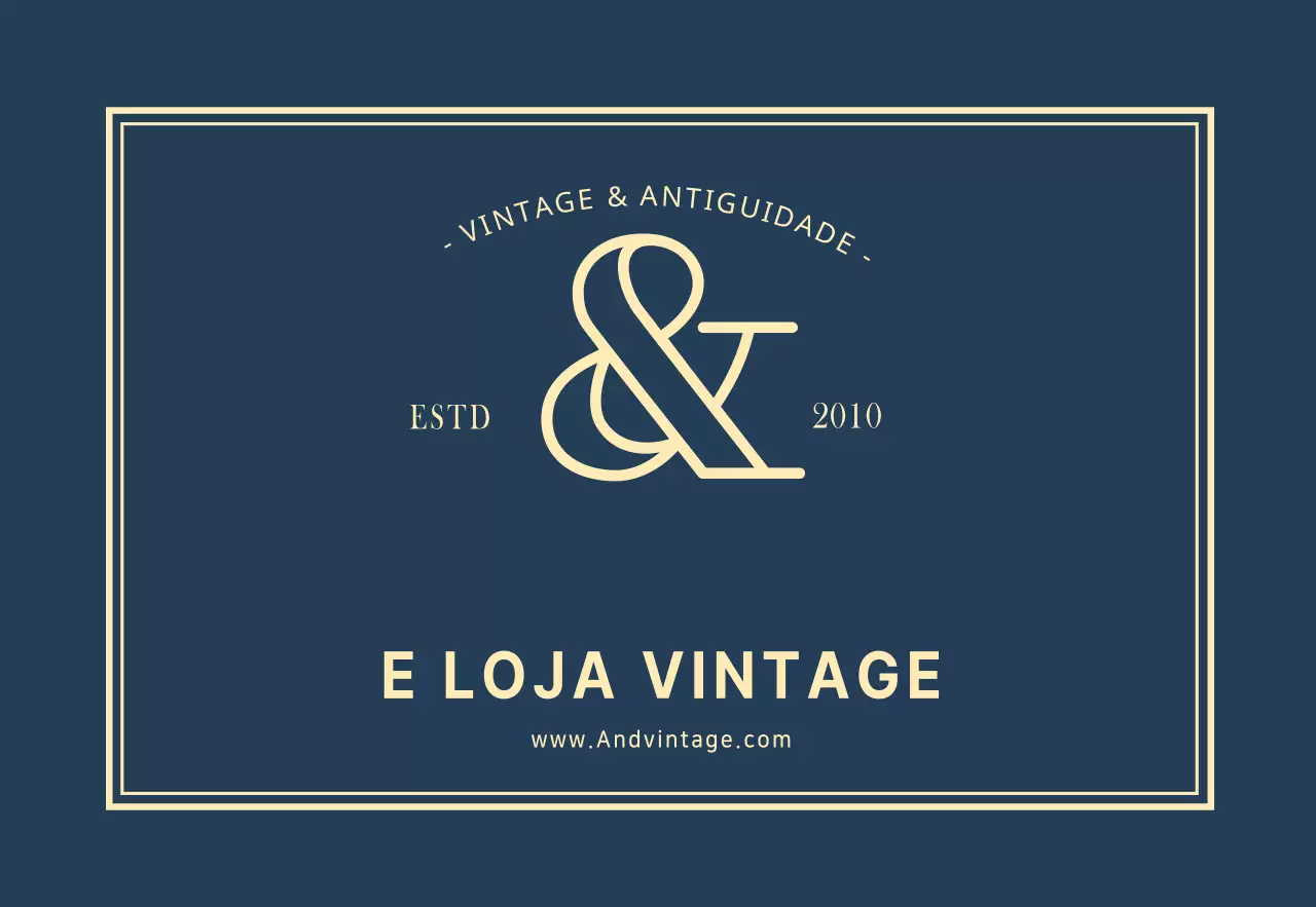 Sinal simples do logótipo da loja vintage em azul-marinho