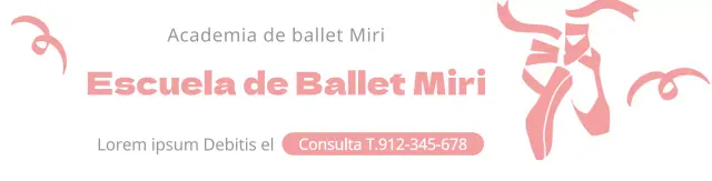 rosa blanco ilustración simple promocional escuela de ballet
