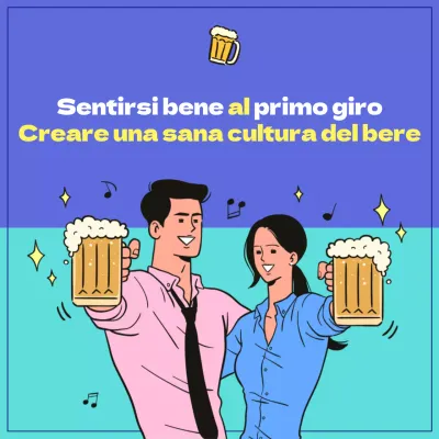 Illustrazione blu e pulita della cultura del bere