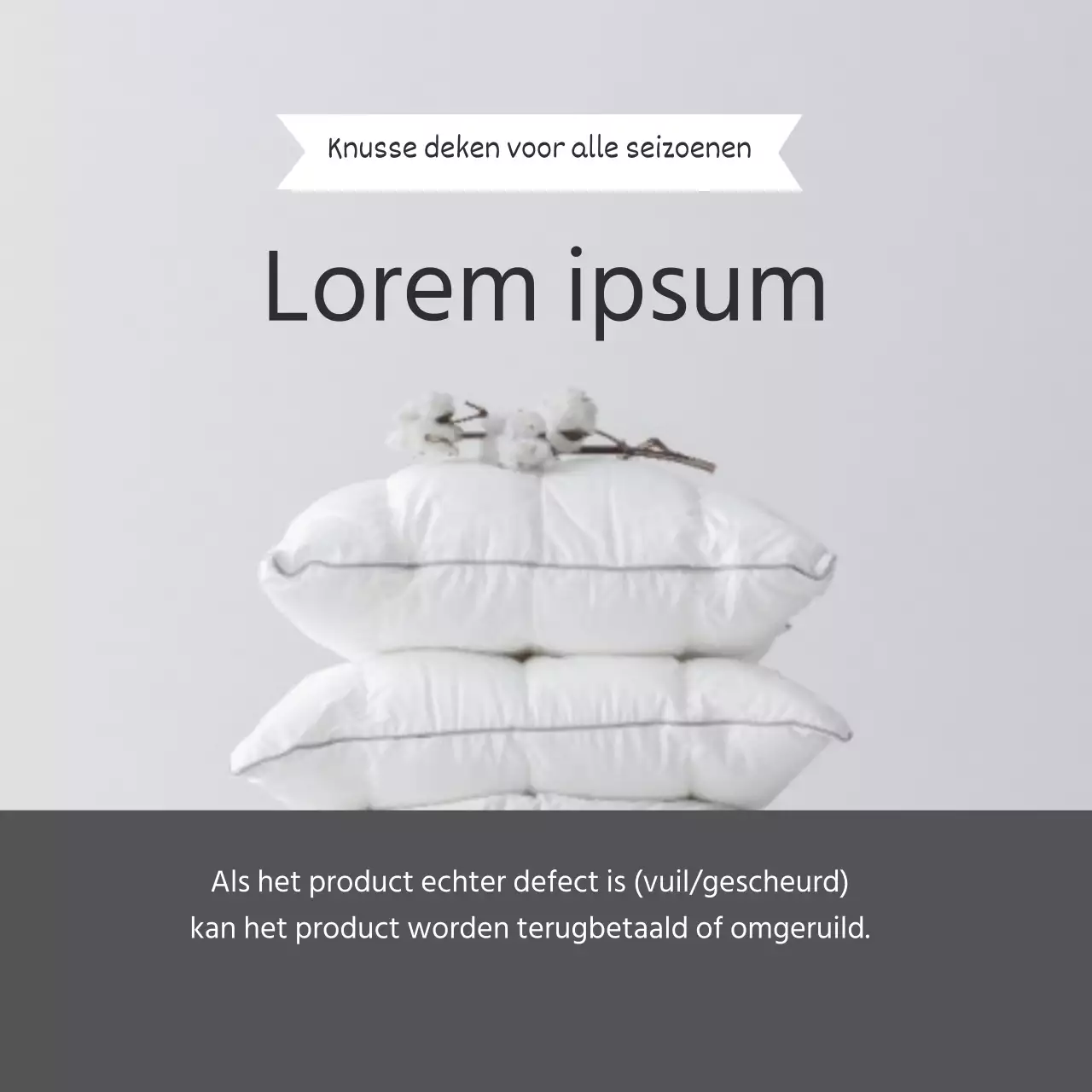 Grijs eenvoudig dekbed met foto-accent checklist