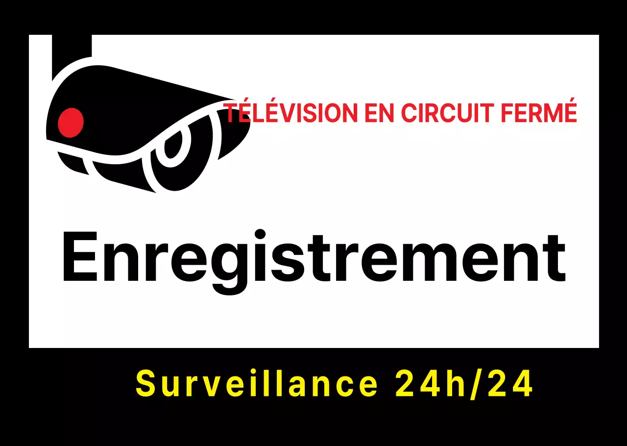 Papier transparent pour panneau d'avertissement CCTV simple