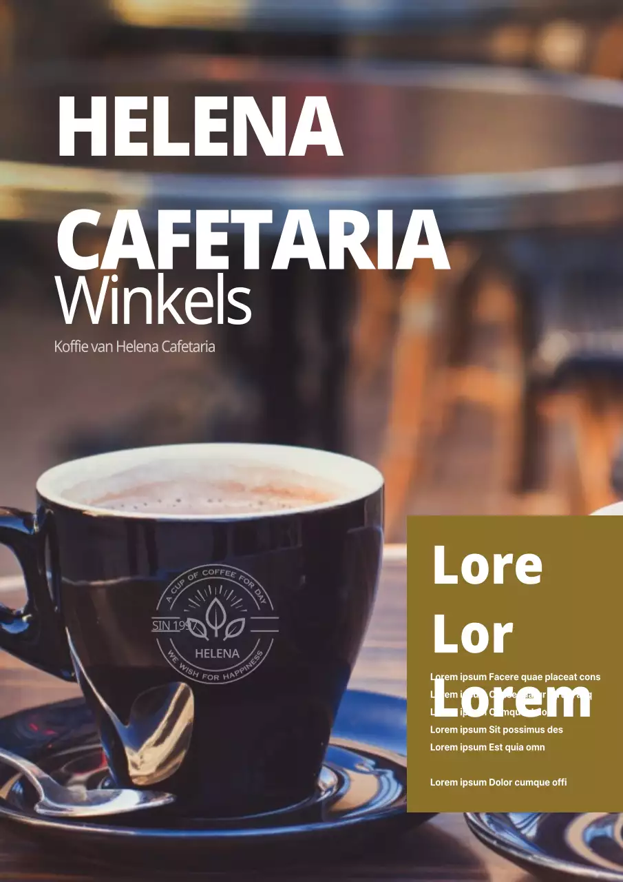 Promoot een eenvoudig café met een foto van een bruine kop koffie