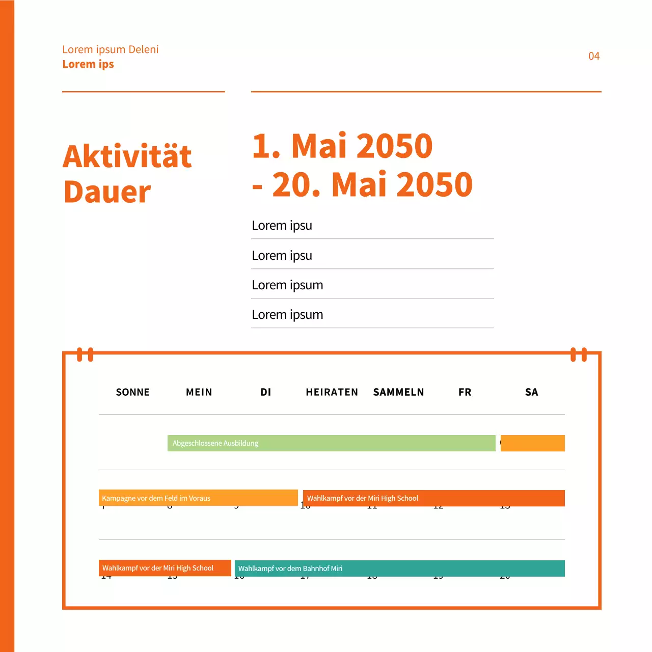 Orange hervorgehobene Stellen für Wahlhelferinnen und Wahlhelfer