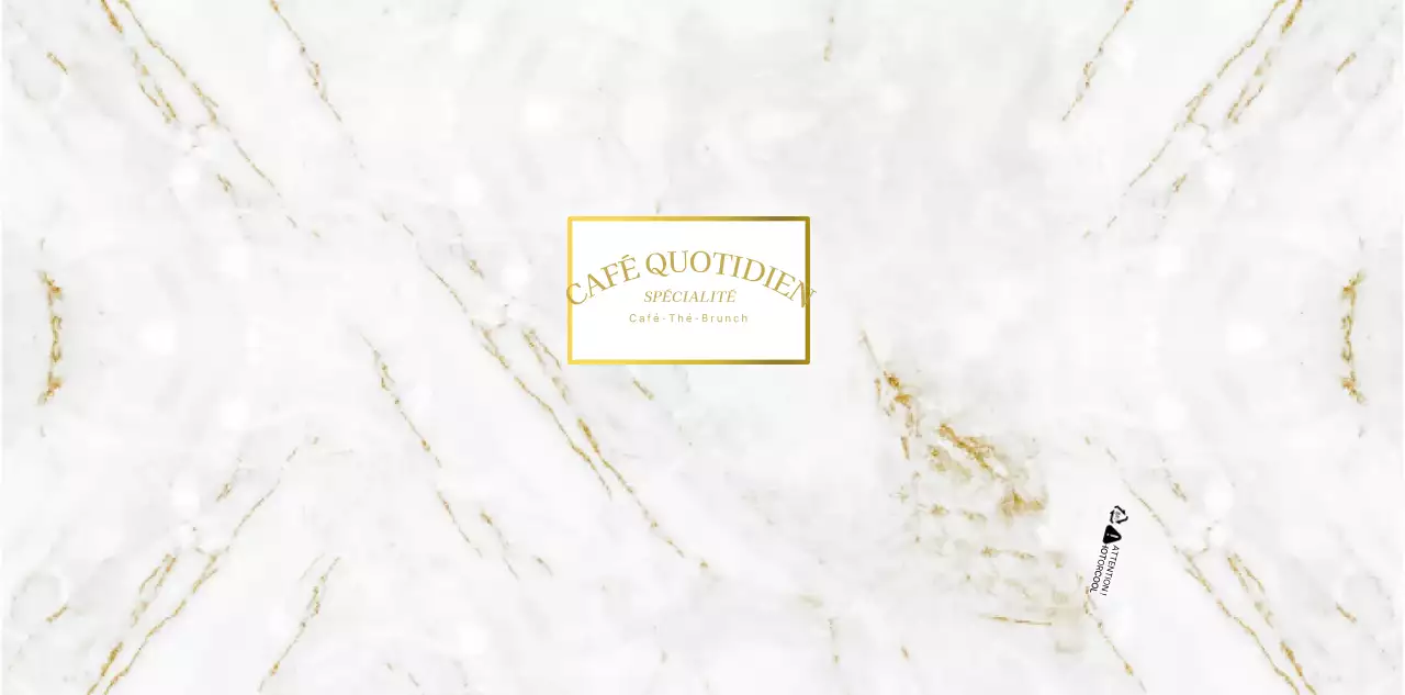 Pour un concept de café haut de gamme en or et blanc