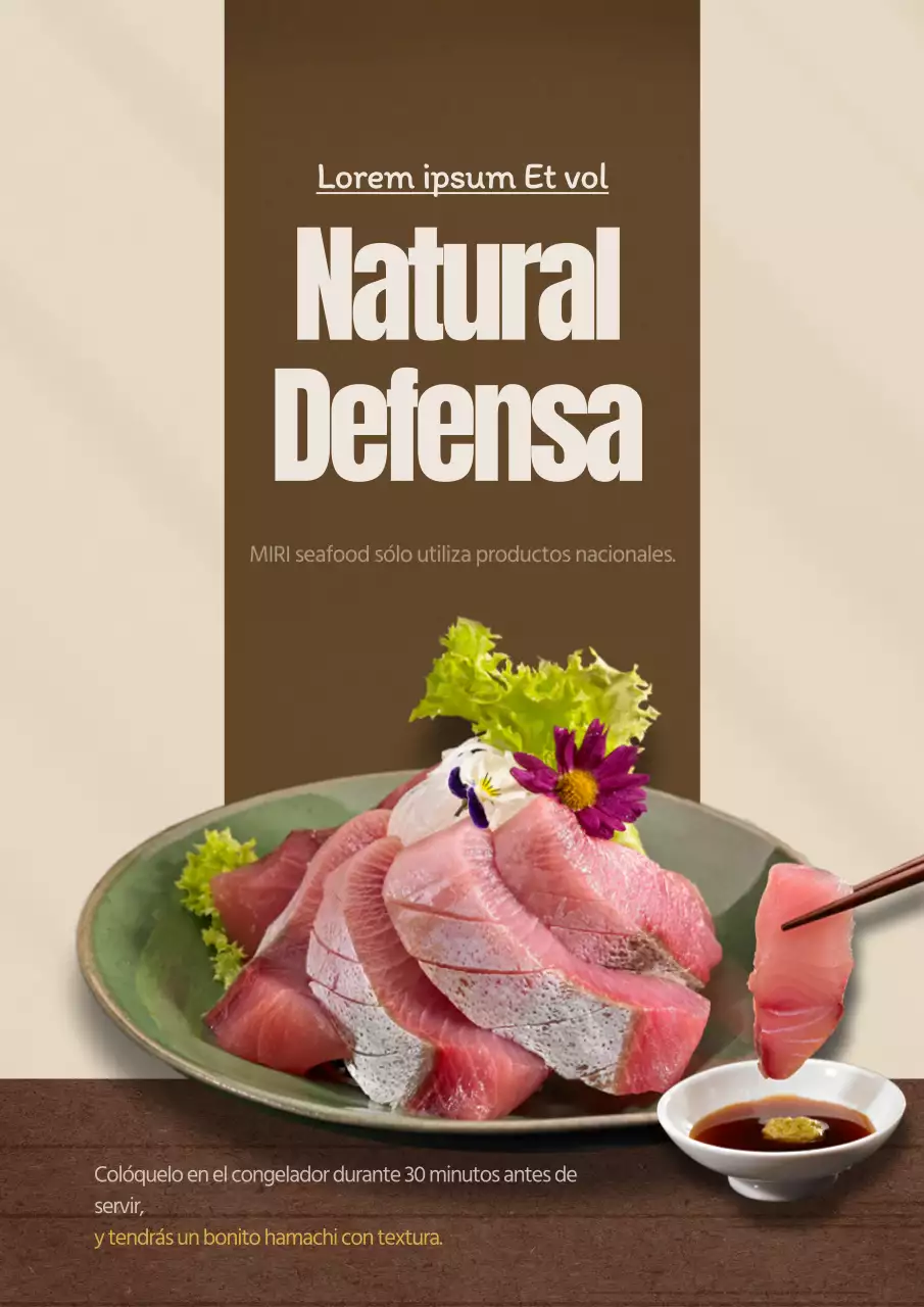 Cartel simple y conciso contra la defensa natural con fondo beige