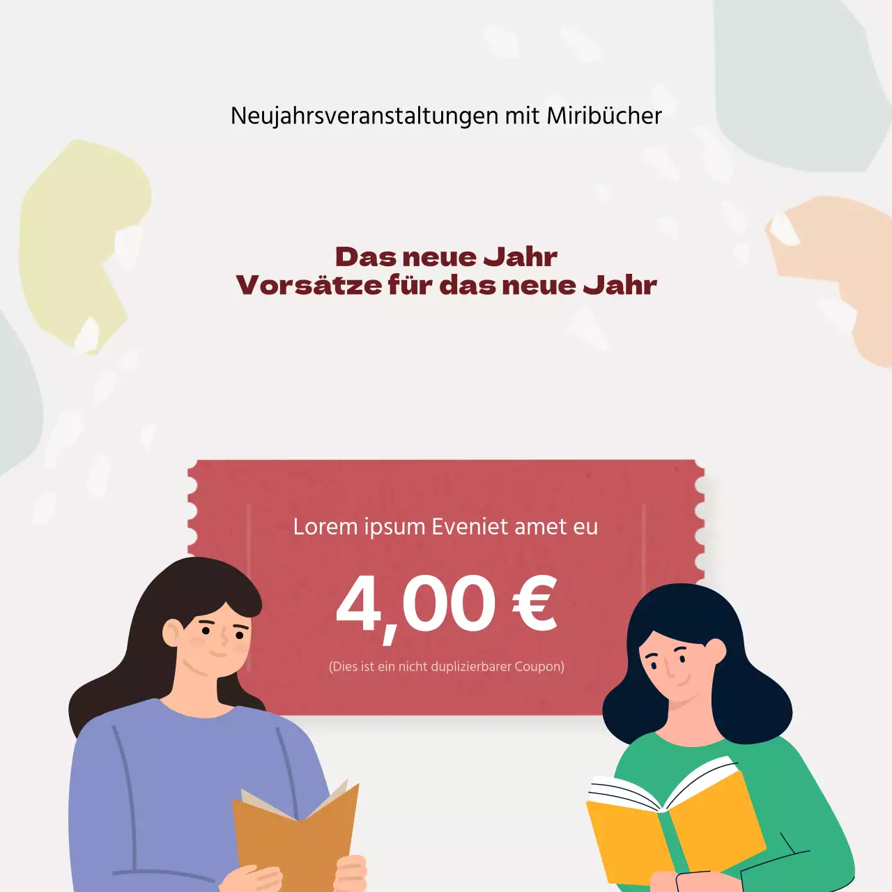 Pastell Neujahrsbuch Coupon Giveaway Social Media Quadrate