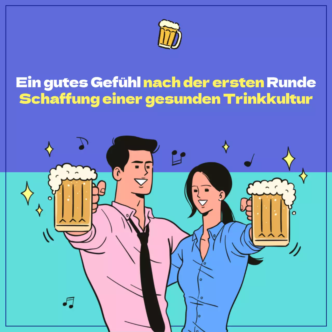 Blaue, saubere Illustration der Trinkkultur