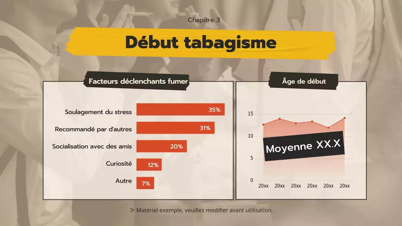 Matériel d'éducation à la désaccoutumance au tabac pour les jeunes avec un concept de collage pop art beige.