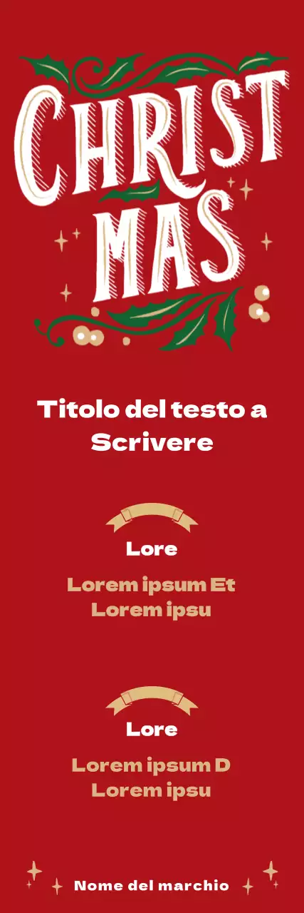 Striscione natalizio rosso illustrato