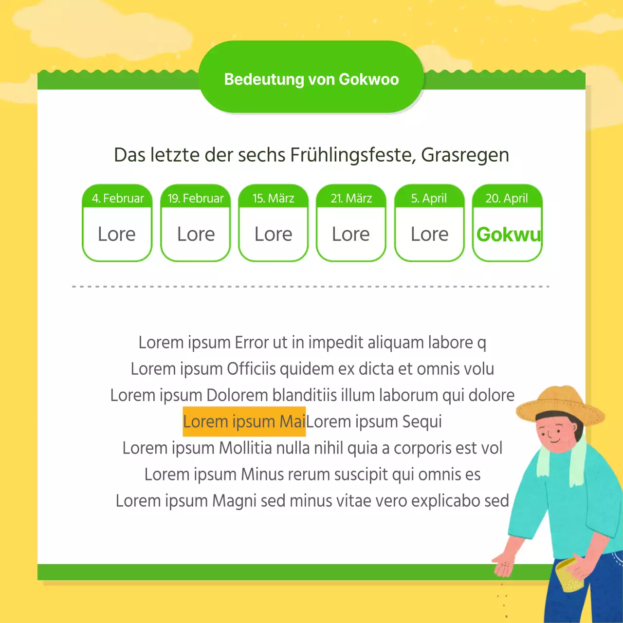Ländliche Karte Nachrichten mit gelbem Hintergrund