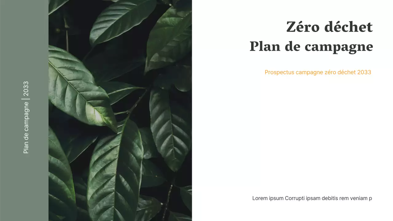 Un dossier simple sur la campagne zéro déchet dans des tons verts discrets