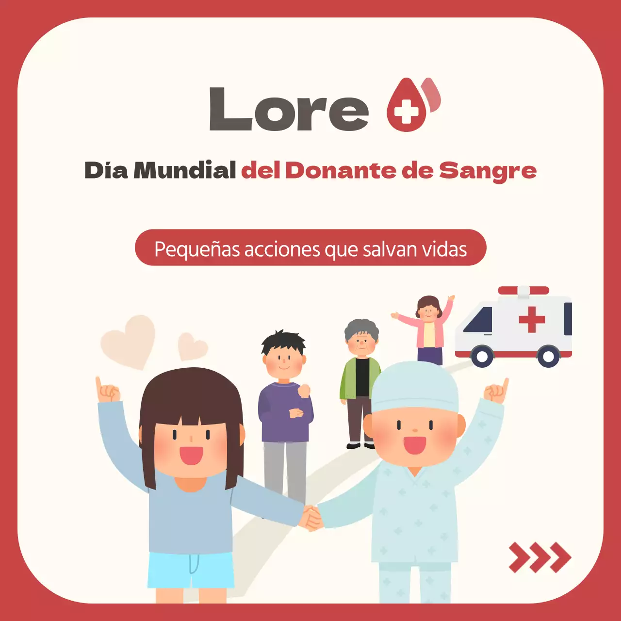 Dooclass Tarjeta del Día Mundial del Donante de Sangre Diseño de noticias