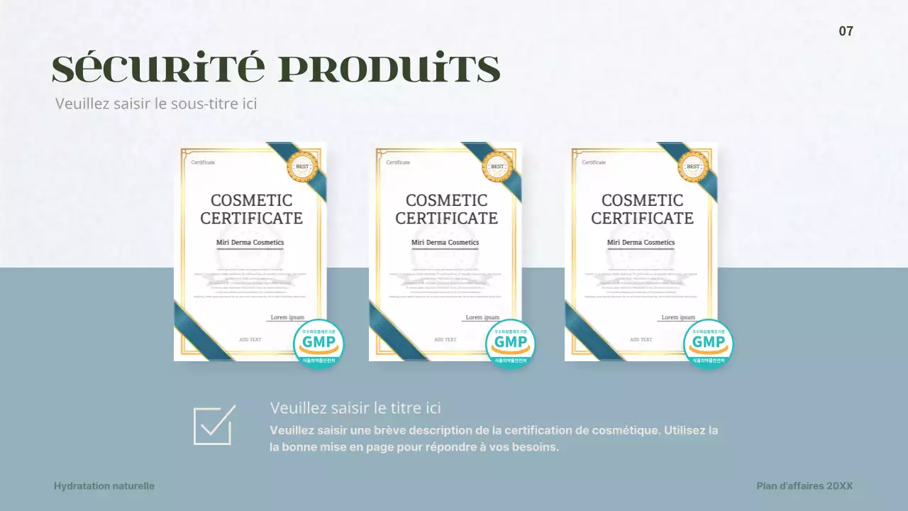 Plan d'affaires pour un concept de cosmétique dermique vert foncé