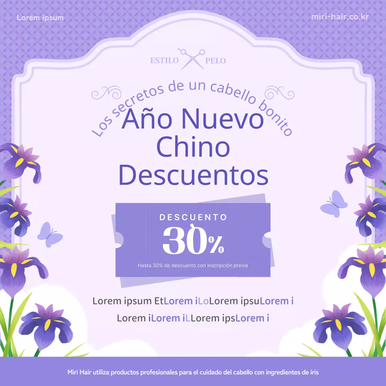 Presentación del concepto de ilustración púrpura de tan'o e información sobre el iris