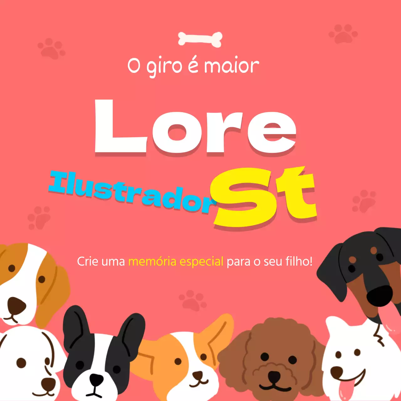 Desenhar um retrato de ilustração de um animal de estimação giro com um toque de vermelho