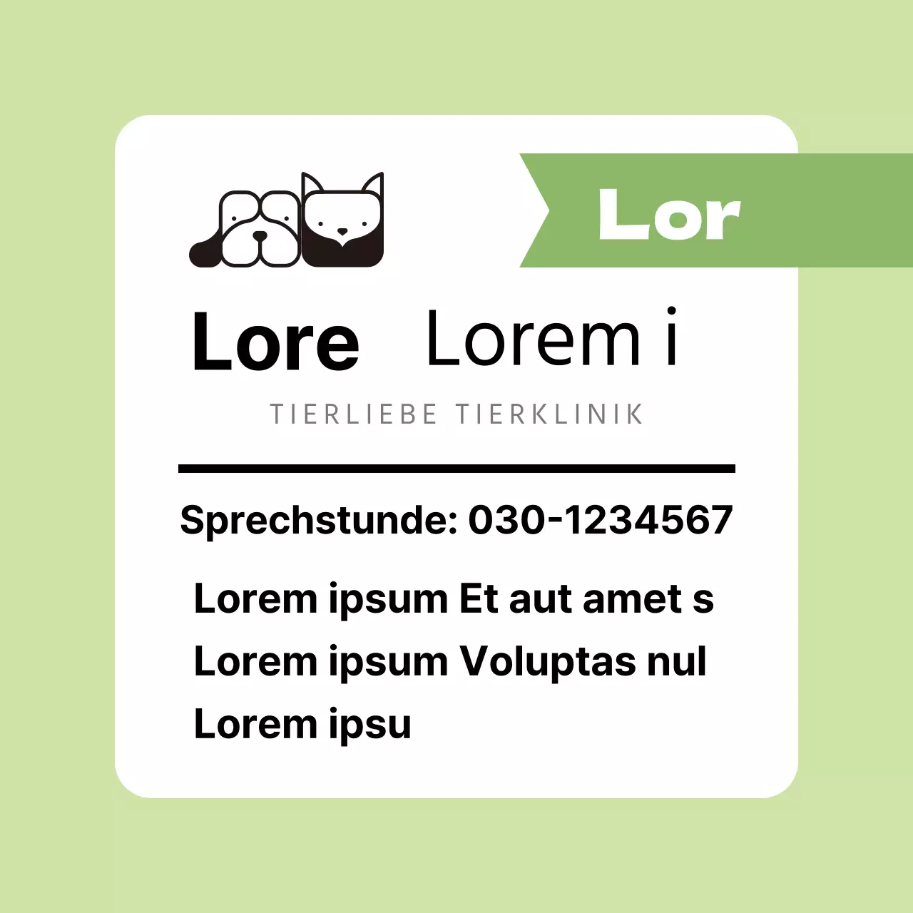 Tierarztbesuche mit hellgrünem Rahmen