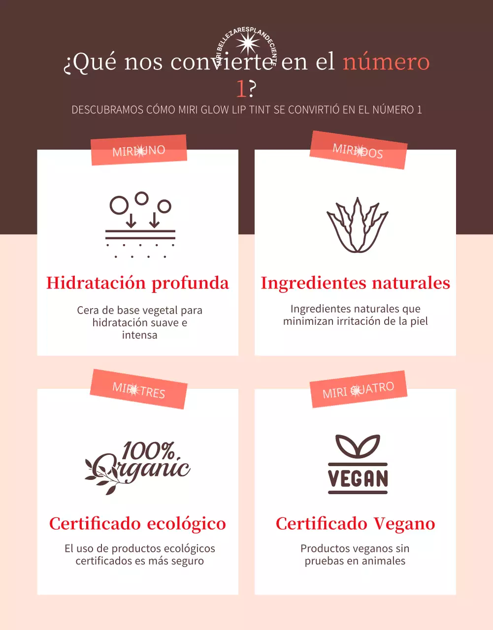 Promueve un tinte de labios limpio en naranja y beige