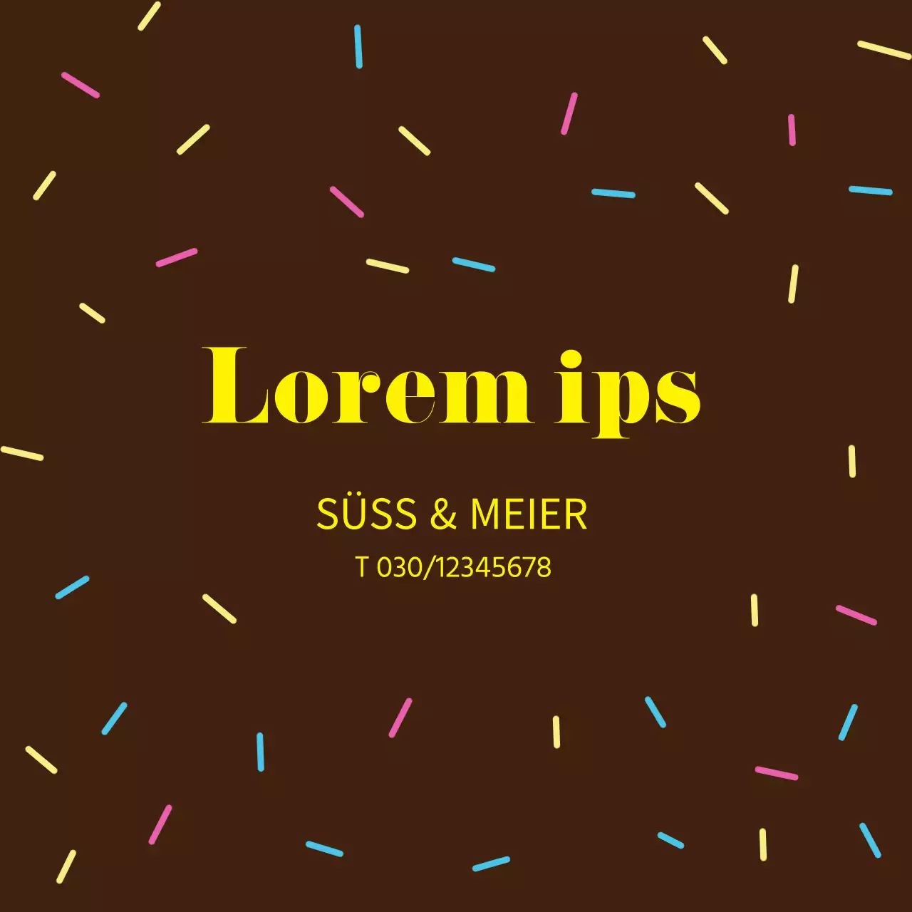 Schokoladenbraunes illustriertes Bäckerei-Etikett