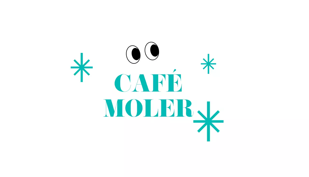 Sencilla tarjeta de visita gráfica turquesa para una cafetería