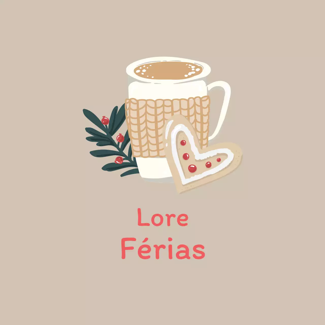 Etiquetas de embalagem de Natal ilustradas em vermelho bege