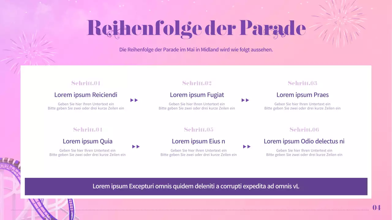 Pastellfarbene Vergnügungspark-Parade Event-Planer