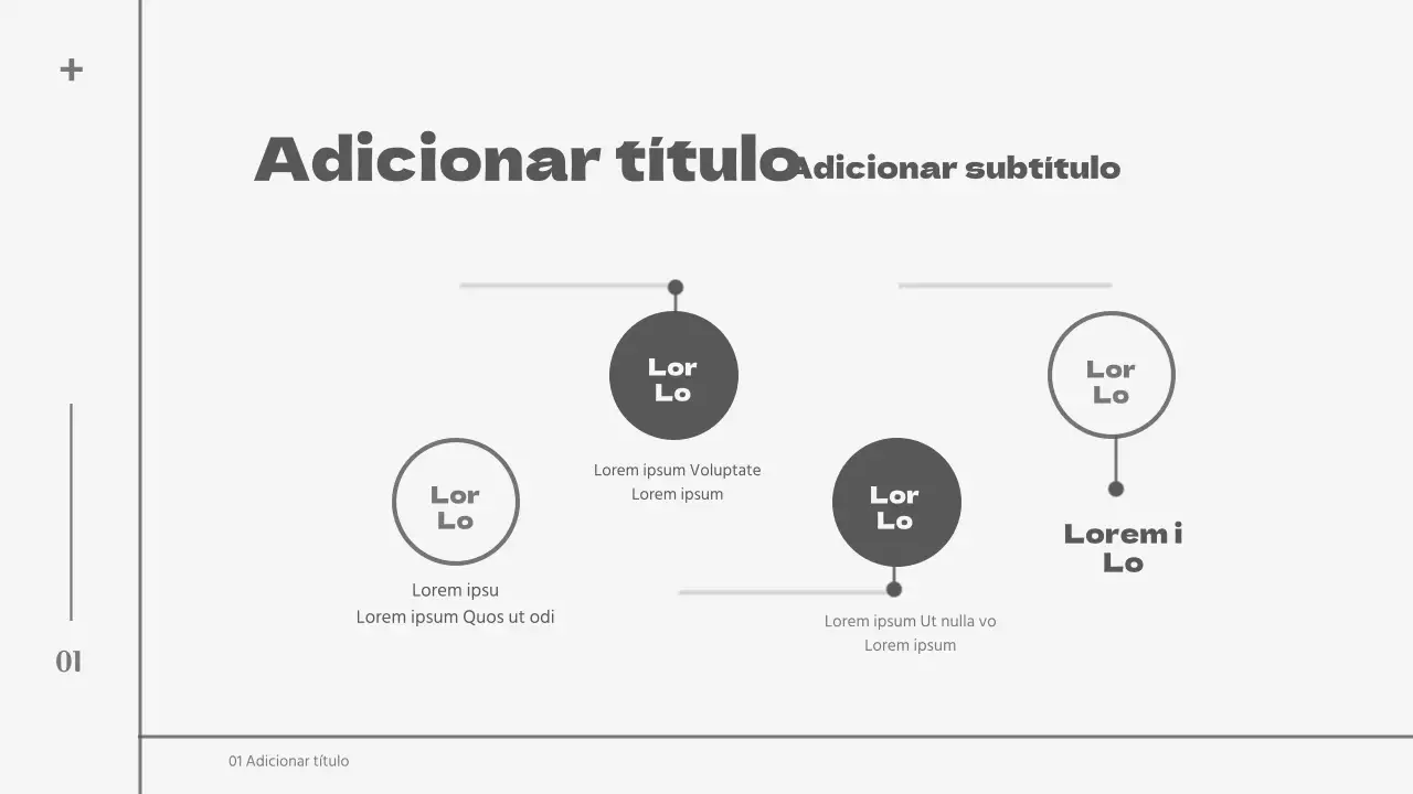 Desenho de mapa concetual limpo em cinzento e preto