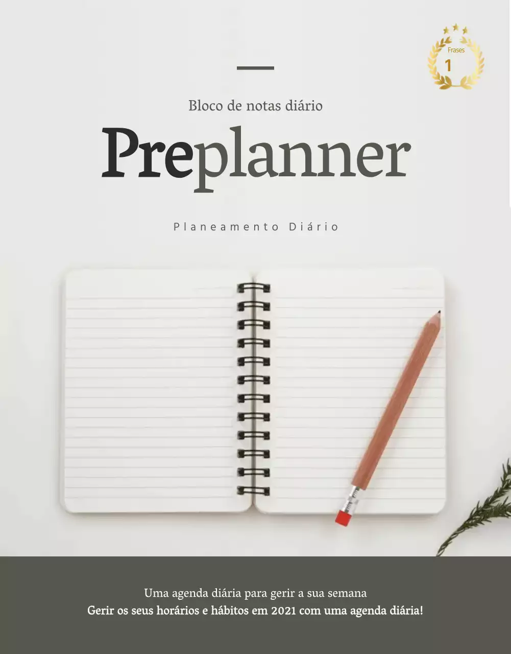 Venda de uma agenda concetual simples em cinzento e branco