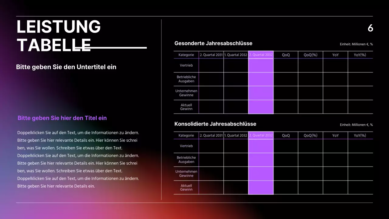 IR-Präsentation mit schwarzem, blauem und rotem Farbverlauf Geschäftskonzept