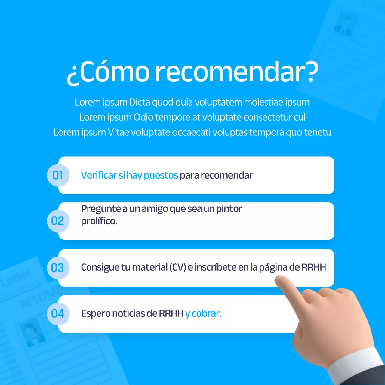 Ilustración azul en 3D de un sistema de remisión interna