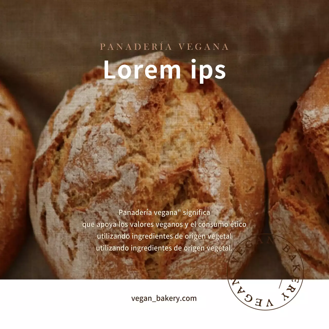 Postal de una panadería vegana marrón