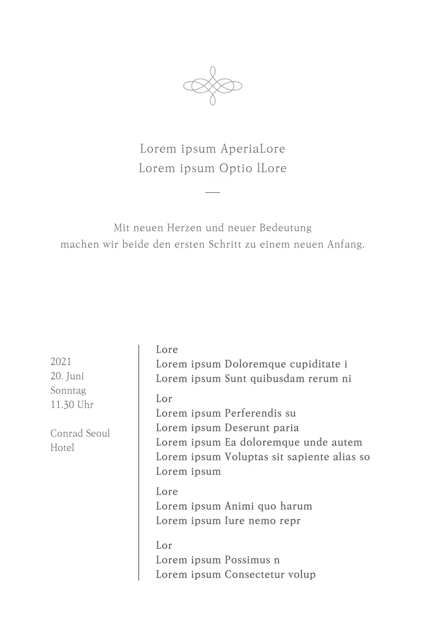 Vertikale Postkarte für die Hochzeitseinladung für einen sauberen Look