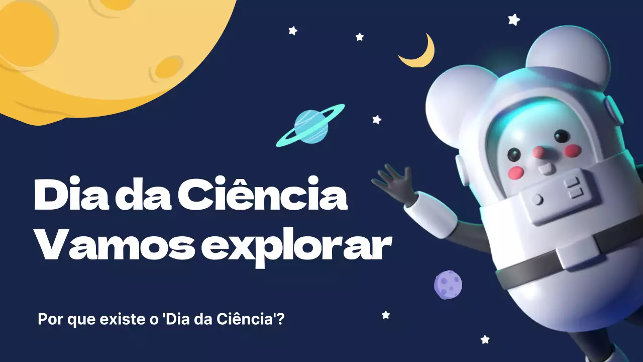 Dia bonito da ciência com um fundo de céu noturno cósmico