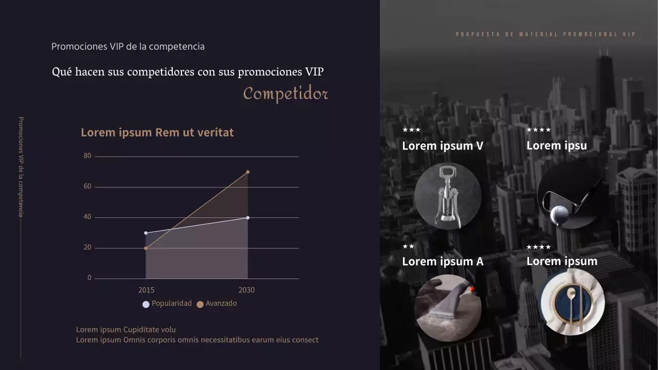 Los toques de oro y negro crean un ambiente lujoso.