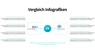 Einfache blaue Infografik zum Unternehmensvergleich