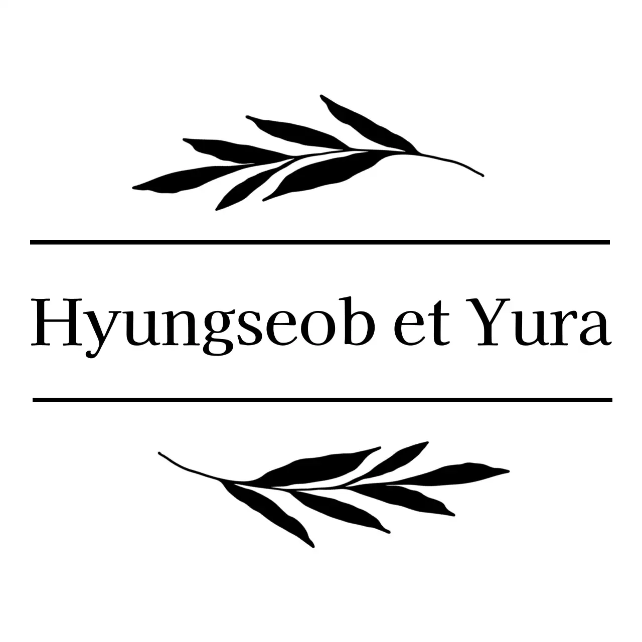 Célébration de mariage avec des plantes et des lignes noires