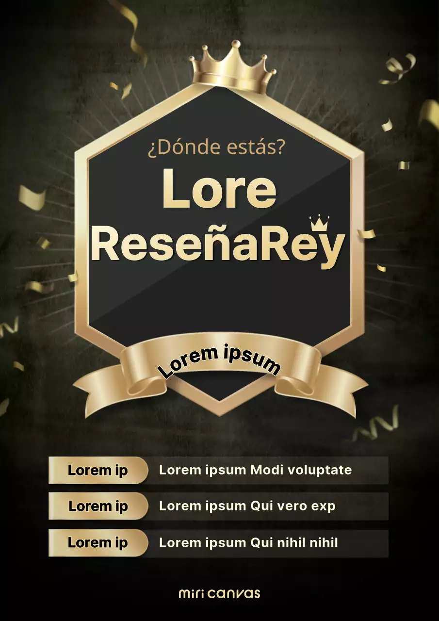 Un concepto dorado oscuro y glamuroso para la Revista del Mes