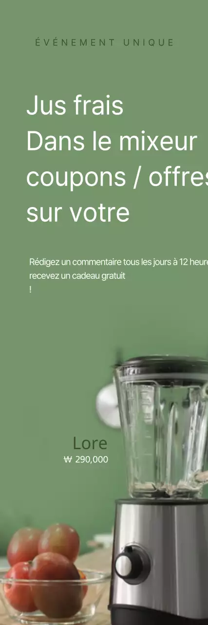 Bannière d'événement pour mixeur de cuisine en vert