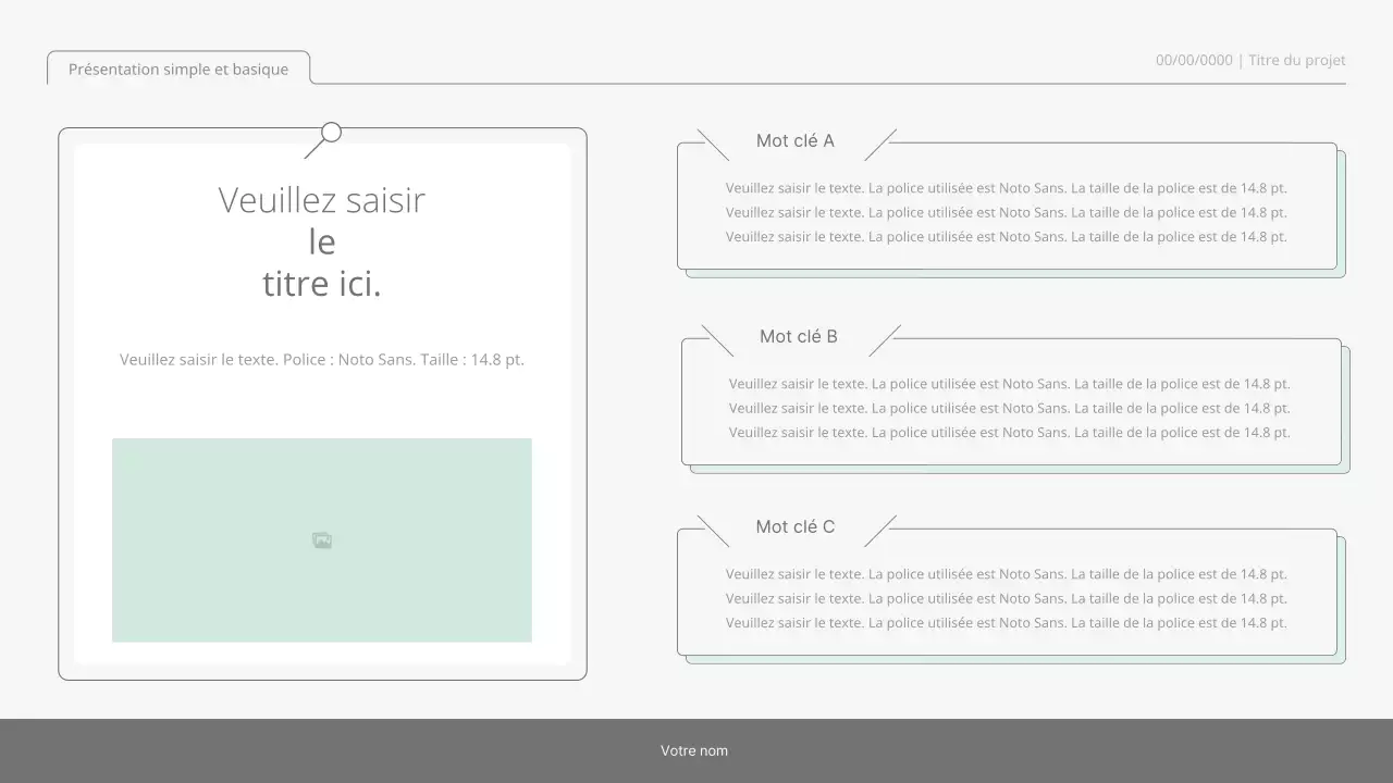 Kit de présentation simple et basique dans les tons pastels et blancs