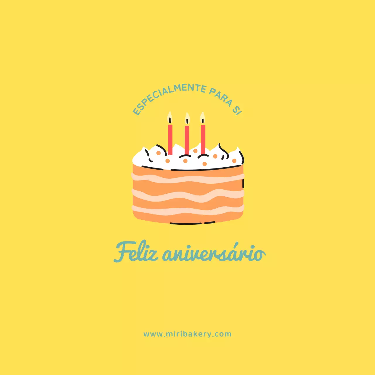 Cartão de aniversário amarelo