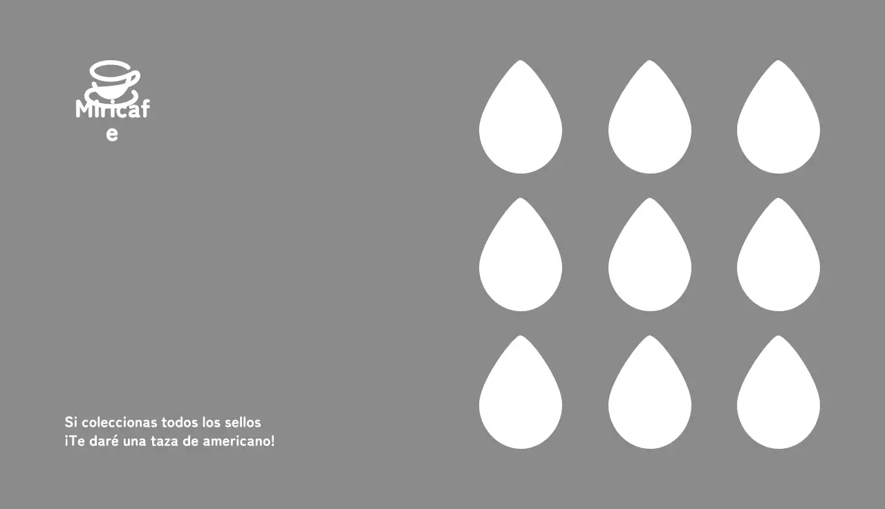 Cafetería con un sencillo símbolo de una taza de café gris