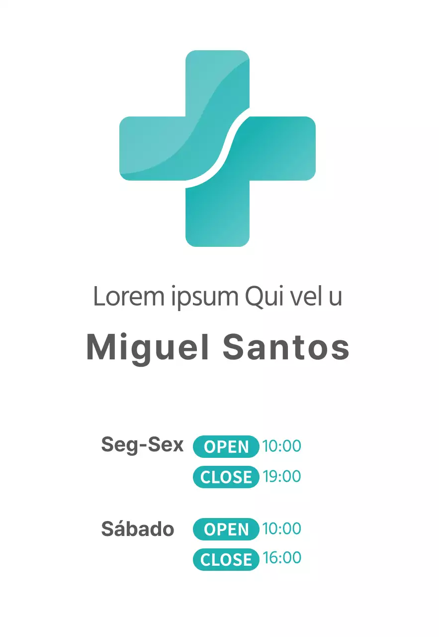 Logótipo hospitalar limpo e estilizado em menta