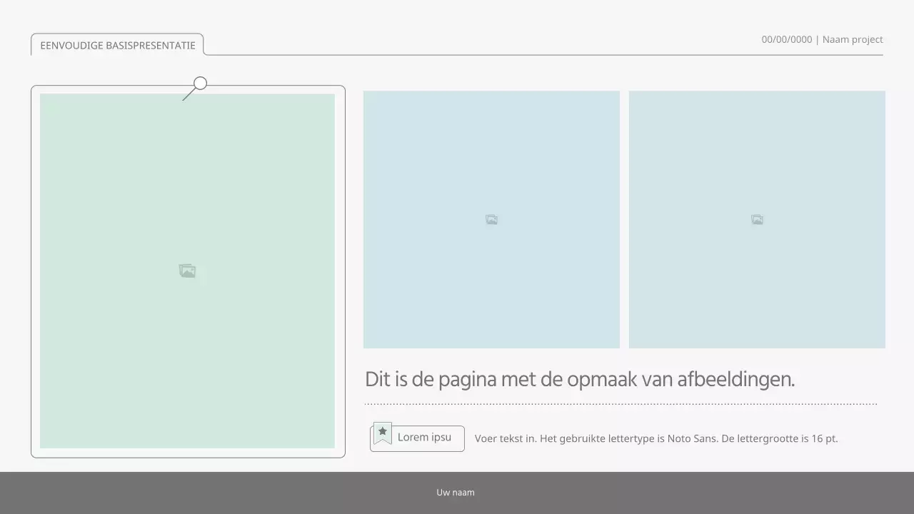 Eenvoudige, eenvoudige presentatieset in pastelkleuren en wit