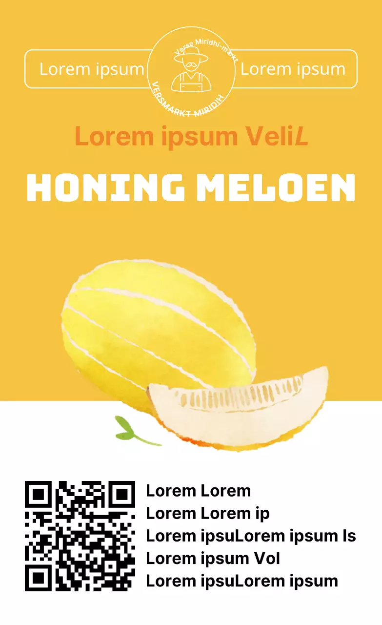 Eenvoudige verticale sticker van zomerproducten meloen illustratie door kleur