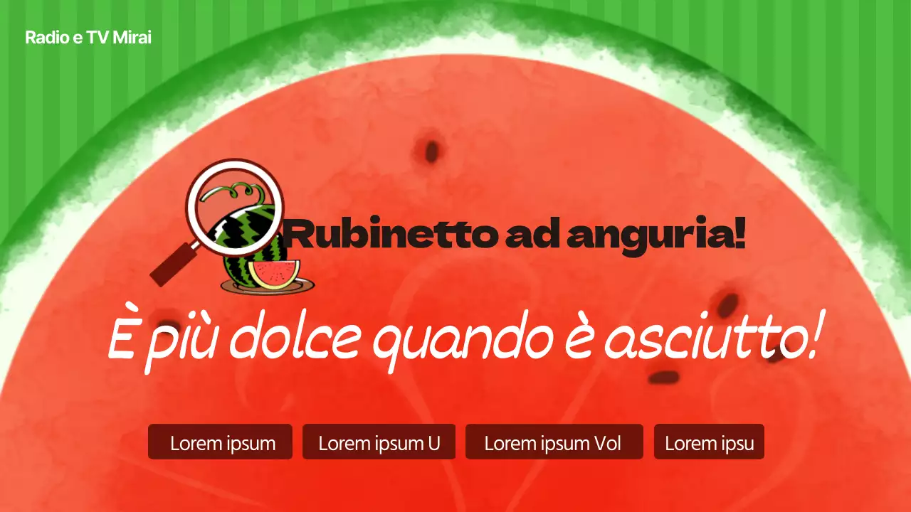 Come scegliere un'anguria con accenti illustrativi verdi e rossi