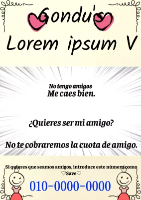 Anuncia el trabajo de tu amigo con un bonito texto en negro