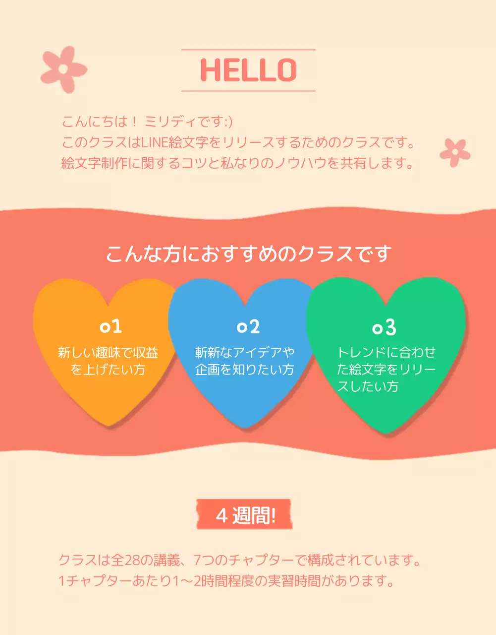 パステルカラーの可愛い絵文字作成講座のレッスン詳細ページ