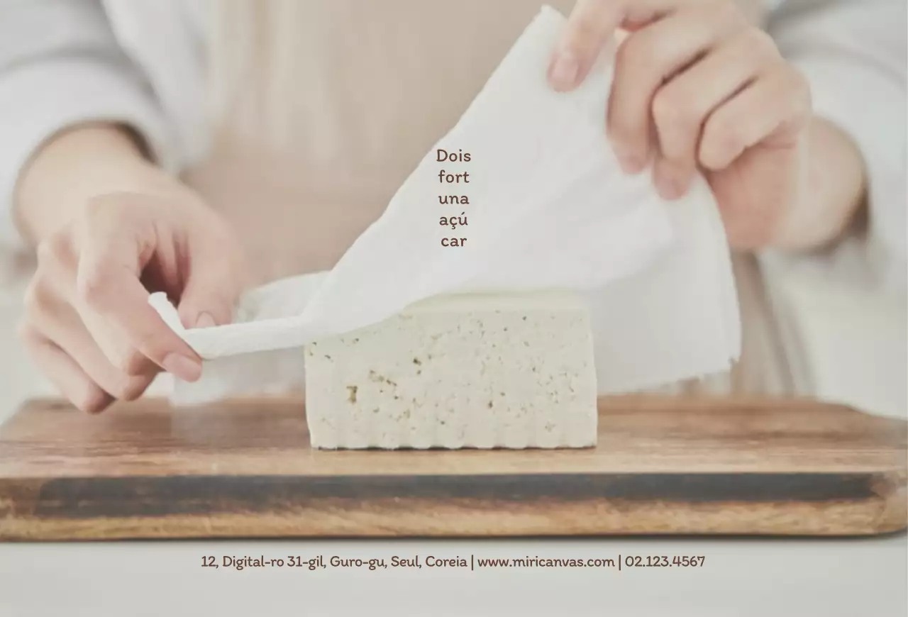 Descreva a sua marca de tofu de uma forma tranquilizadora